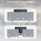 desk privacy panel, 48" × 19" l-shaped cubicle showing dimensions