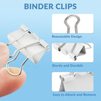 NEEWAY 100 Count Binder Clips Assorted Sizes, Paper Binder Clips, Metal Paper - Image 3
