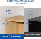Cozy Castle Oak Bookshelf, 3-Tier Open Shelf Bookcase, 10 Cube Storage Organizer - Image 3