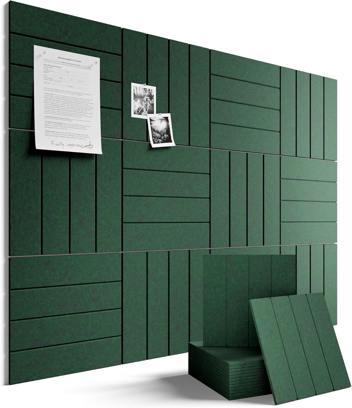 Fluxynara Felt Bulletin Board & Cork Board Alternative 48'' x 36&...