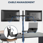 dual monitor stand and laptop mount, fits 32" on a desk or shelf