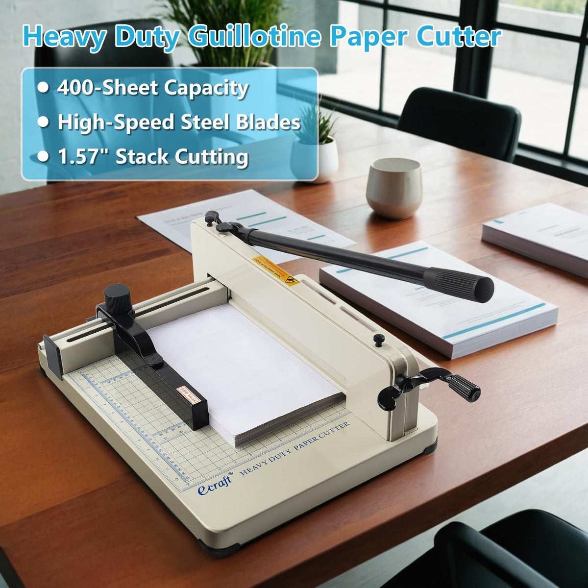 Ecraft Heavy Duty 12" Guillotine Paper Cutter - 400 Sheet Capacity,Solid...