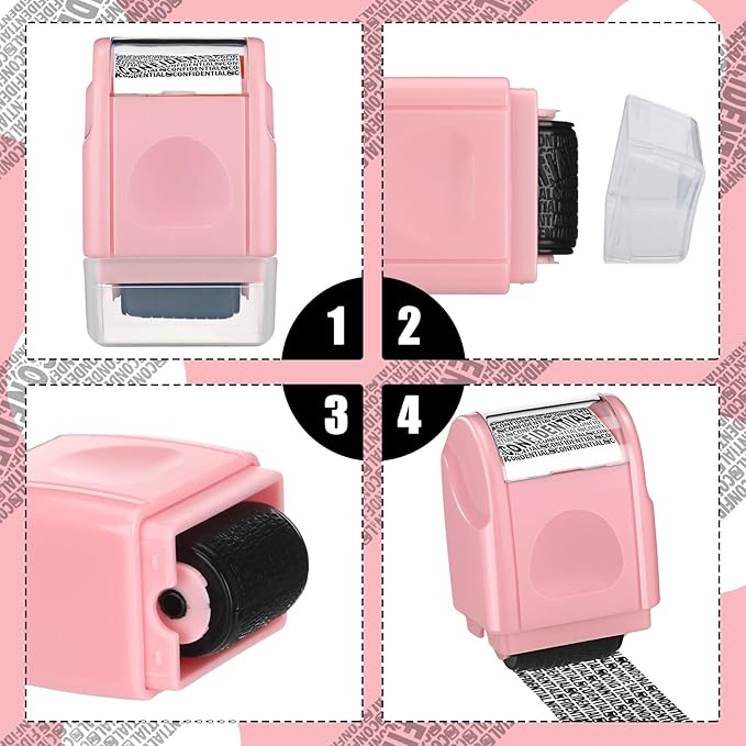 Nezyo 2 Pack Identity Protection Roller Stamp Identity Theft, Confidential - Image 3