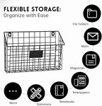 X-cosrack 4-Tier Hanging Wall File Holder Vertical Wall Mount Metal Wall File - Image 6