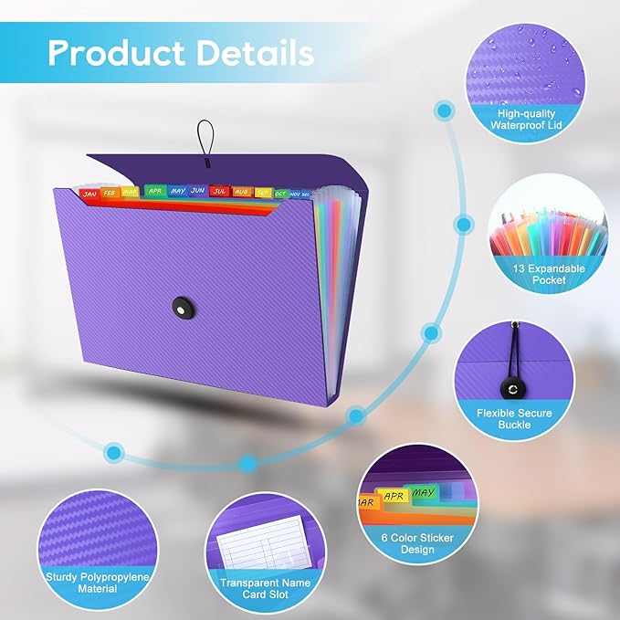 Accordion File Organizer, Expanding File Folder - Image 4