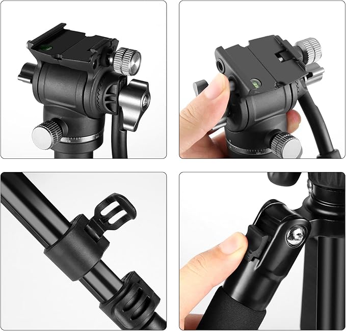 PULUZ 64"/164cm Video Tripod, Metal Camera Tripod - Image 3