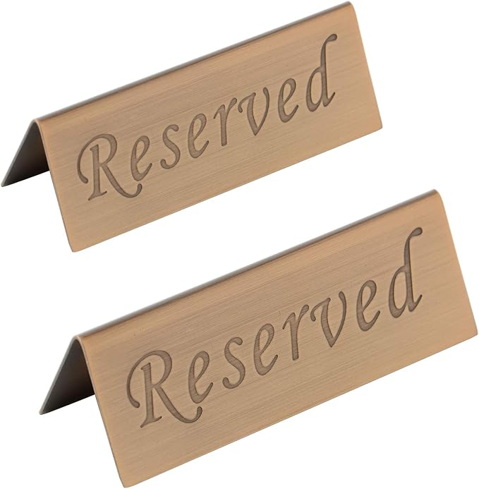Reserved Sign - 10 Year's Use Stainless Steel Tabletop Sign Desk Top Stand Tent by JDYOOMI