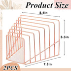 2 Pcs 7 Section Incline File Sorter Metal Wire Mesh File Rack - Image 3