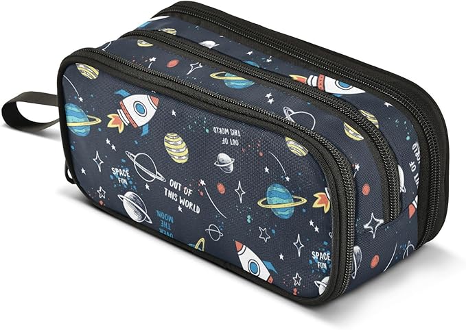 BOENLE Space Rocket Planet Pencil Case Box Boys Girls Large Pencil Pouch by BOENLE-WELCOMEYOURCOMING