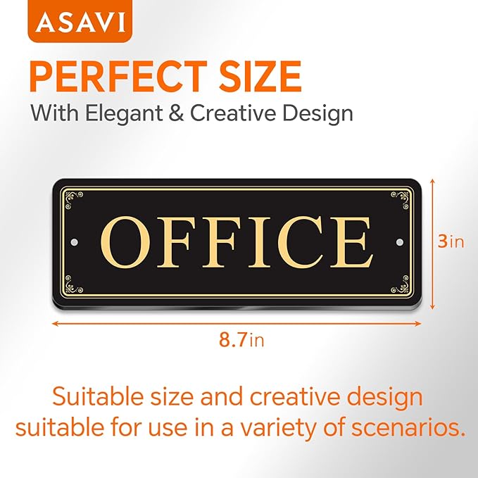 ASAVI “OFFICE” Acrylic Door Sign – Waterproof & Fade-Resistant Office Label - Image 2