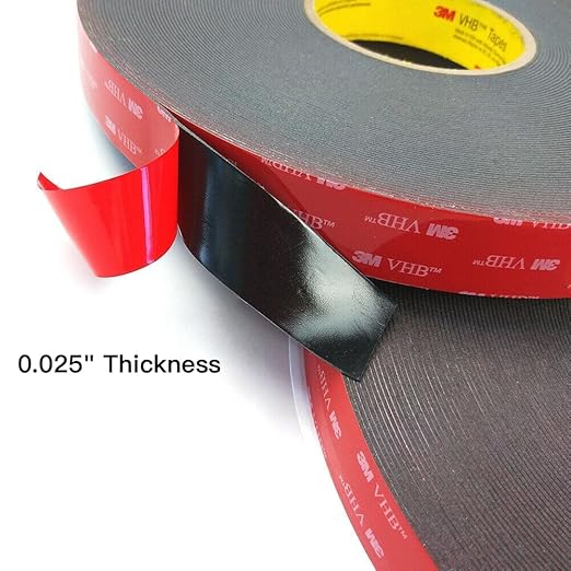 3M Double Sided Mounting Tape 2 Pack 5925 VHB 1" Width Black Foam Tape High - Image 4