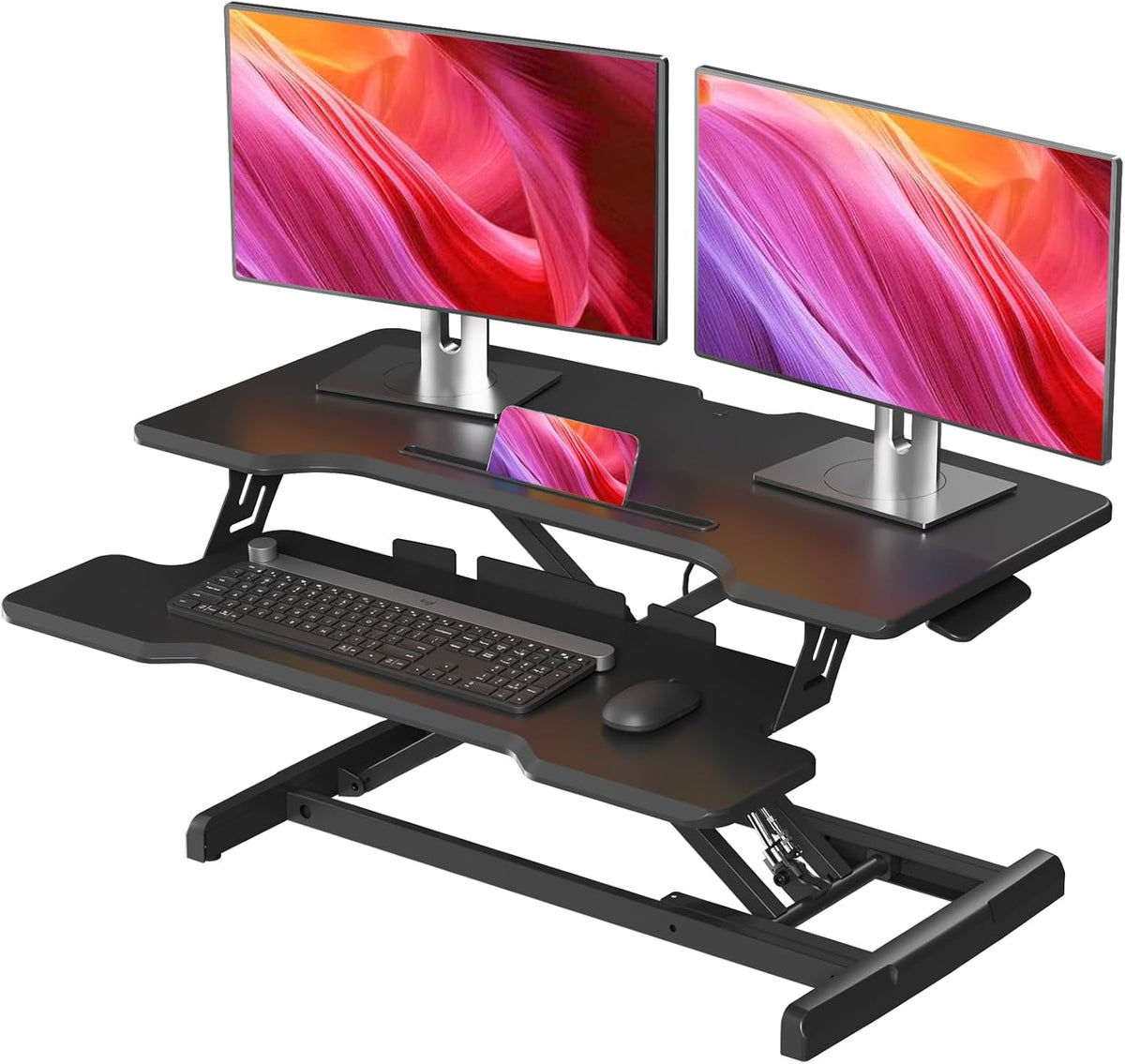 JYLH JOYSEEKER Standing Desk Converter 32 inch, Height Adjustable Sit Stand