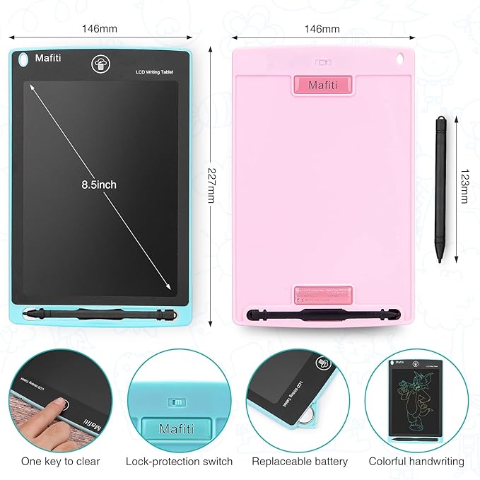 LCD Writing Tablet 8.5 Inch 4 Pack Electronic Writing Drawing Pads Doodle Board - Image 4
