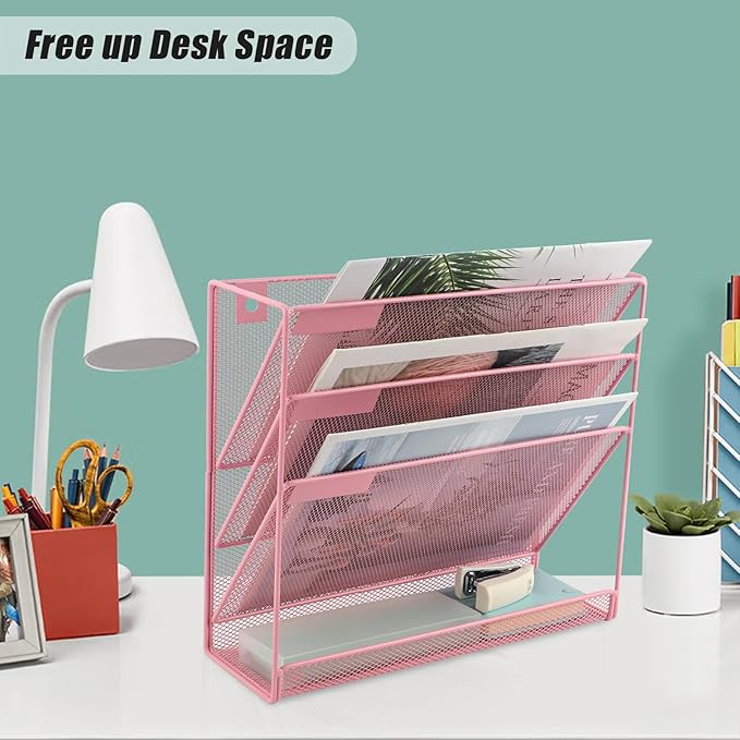 EASEPRES Desk File Organizer Mesh 4-Tier, Hanging Wall Mount Document - Image 5