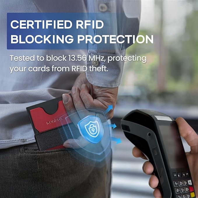 RUNBOX Slim Card Holder Wallet for Men, Minimalist RFID Blocking Wallet - Image 3