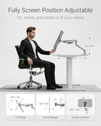 monTEK Deluxe Monitor Arm with USB A/C up to 40 Inch Holds 26.4 lbs Curved - Image 4