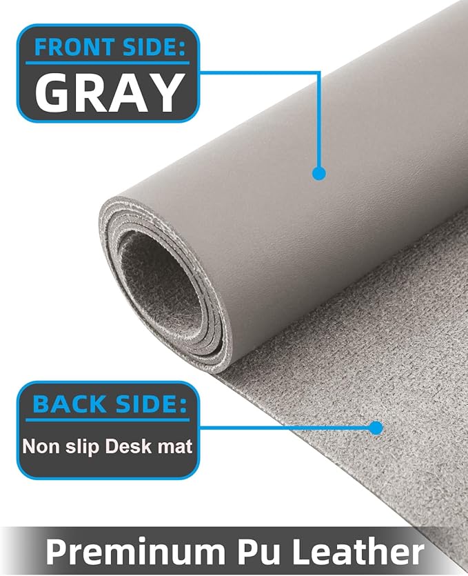 Small Leather Desk Mat, Mouse Pad, Laptop Mat, Non-Slip PU Leather Blotter - Image 2