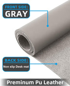 Leather Desk Pad Protector, Large Office Mat & Mouse Pad, Non-Slip Laptop Desk - Image 2