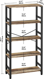 IRONCK Bookshelves and Bookcases, 31.5in Wide Shelf 5-Tier Ladder Shelf - Image 3