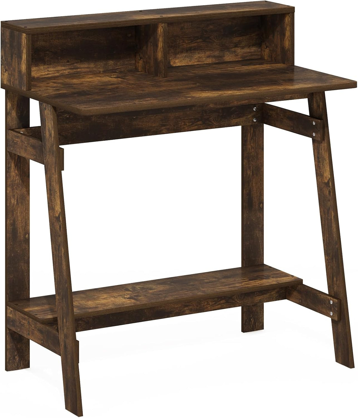 Furinno Simplistic 32" Wide Desk, Gaming Desk with Shelf, Amber Pine