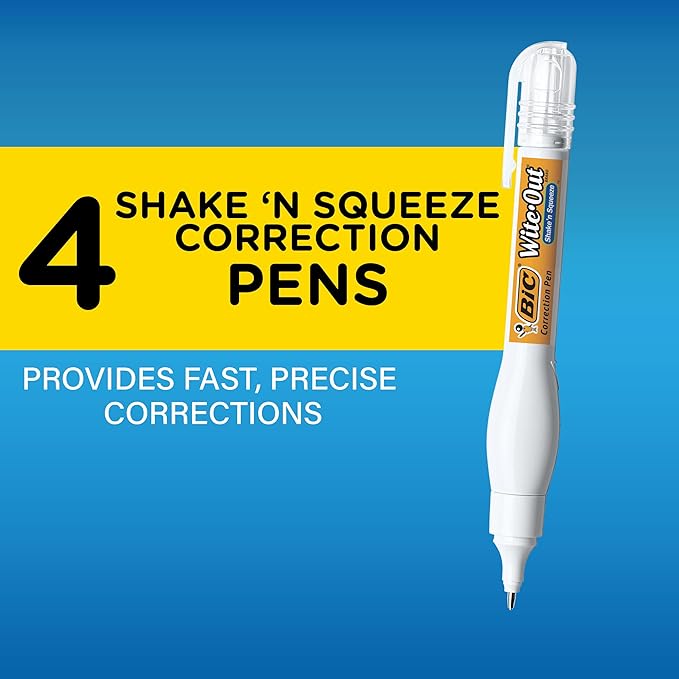 BIC Wite-Out Brand Shake 'n Squeeze Correction Pen, 8 ML Correction Fluid - Image 5