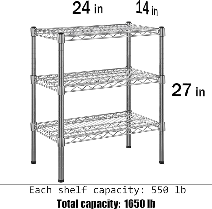 Regal Altair 14" Deep x 24" Wide x 27" Height Wire Shelving Kit | 3-Tier | NSF - Image 3