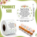 Fulmoon 2 Inch 500 Pcs Farmers Fresh Eggs Stickers Paper Market Egg Handling Stickers for Easter Unwashed Egg Labels Creative Easter Decoration Gifts (White)
