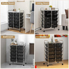 HAPPYGRILL 10-Drawer Rolling Storage Cart, Storage Organizer Cart - Image 6