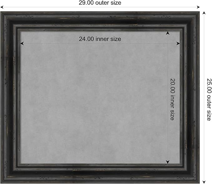 Amanti Art Black Framed Magnetic Board 25x29 Medium Vision Board - Image 3