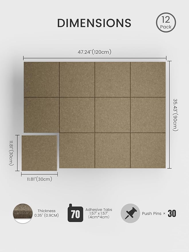 Bumusty Large Cork Board 47"x35" Alternative - Image 2