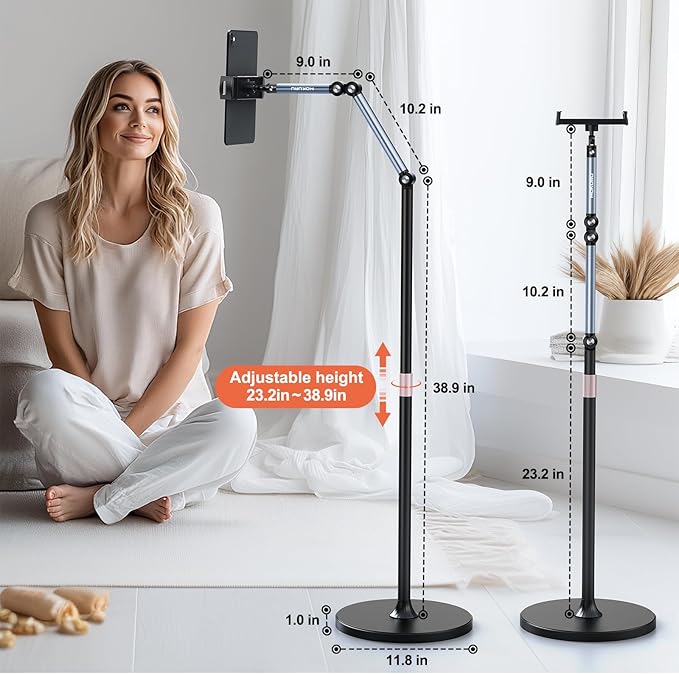Tablet Floor Stand, 360° Rotation Tablet Holder, Compatible - Image 6