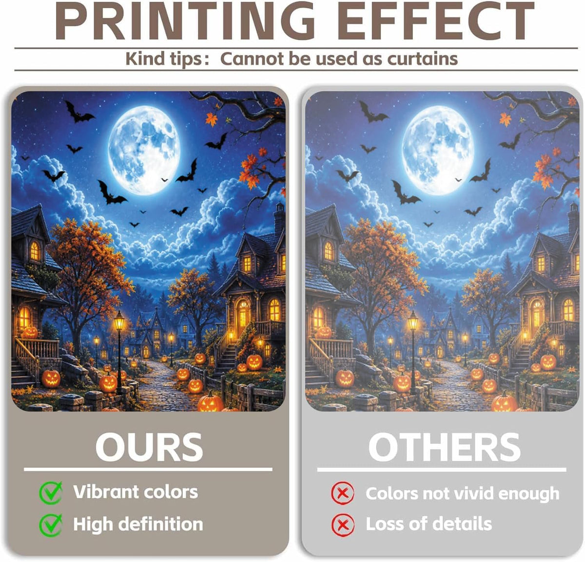 Happy Halloween Backdrop 10x8ft Full Moon Night Scary Street Background