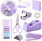 Swpeet 9Pcs Purple Office Supplies Kit, Desk Accessories Including Stapler by Swpeet