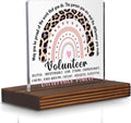 Volunteer Appreciation Gift Desk Sign Leopard Rainbow Decor, Motivational Thank by Pariveca