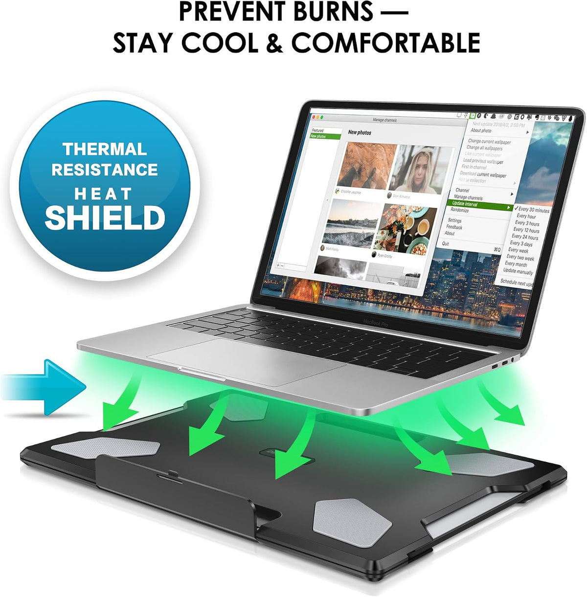 Laptop Lap Desk for Bed & Couch, Portable Laptop Lap Pad with Retractable...