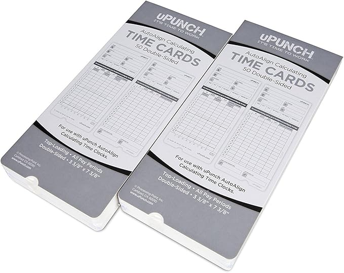 100 uPunch Time Cards for HN4000 by uPunch