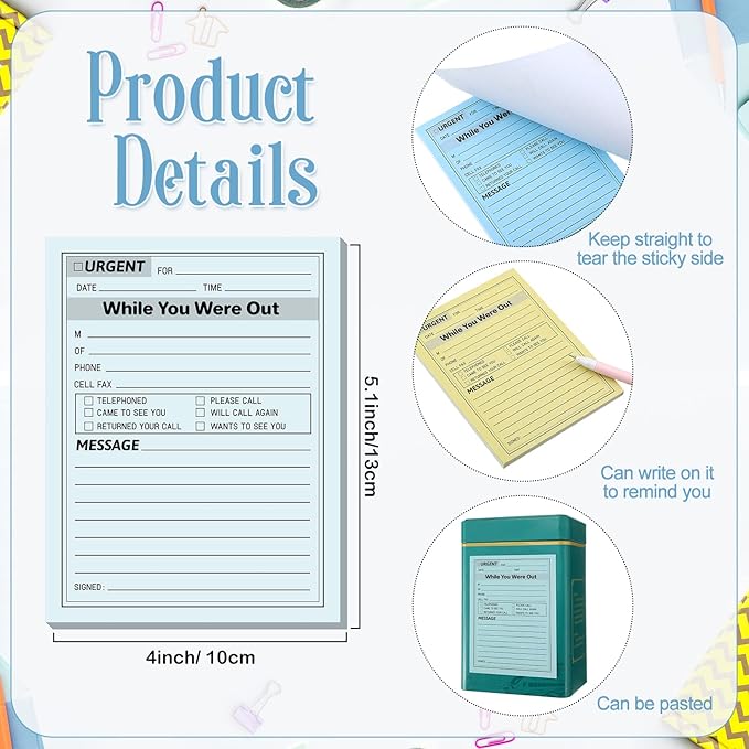Eaasty 9 Pieces While You were Out Pads 4 x 5 Inches Assorted Colors Sticky - Image 2