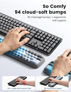 Meatanty Keyboard and Mouse Wrist Rest Set, Ergonomic Computer Wrist Pad, Memory Foam Wrist Support for Desk, Hand Typing Palm Mouse Rest Office Gaming Accessories, Carpal Tunnel Pain Relief Cushion