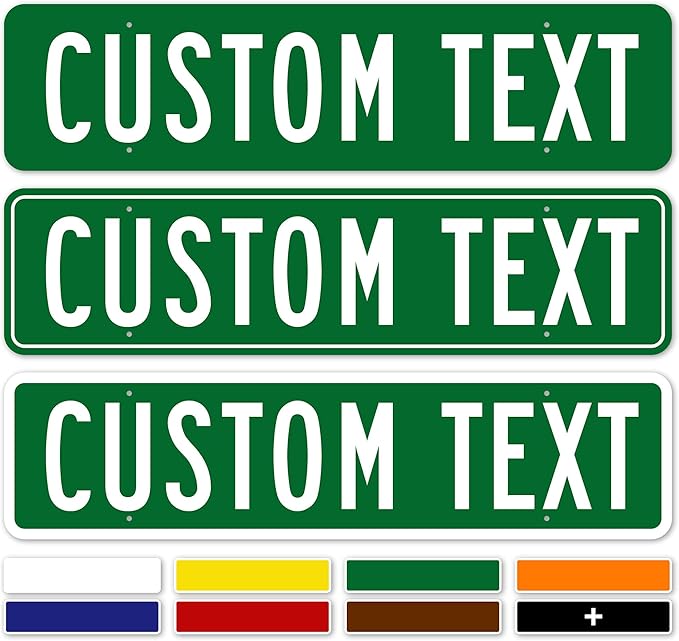 Custom Street Sign, Road Sign, Address Sign, 8 Colors, Reflective Option by MySignCenter
