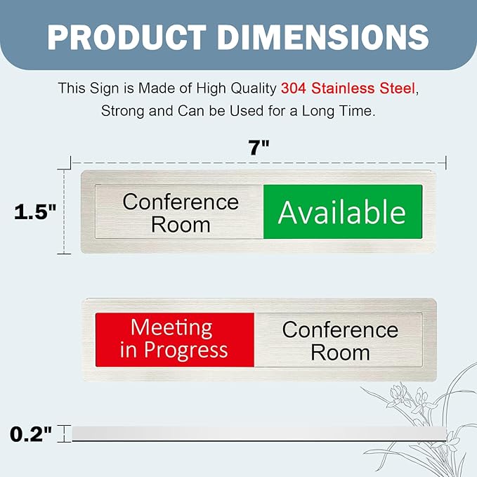 Available or Meeting in Progress Privacy Sign, Vacant Occupied Sign - Image 5
