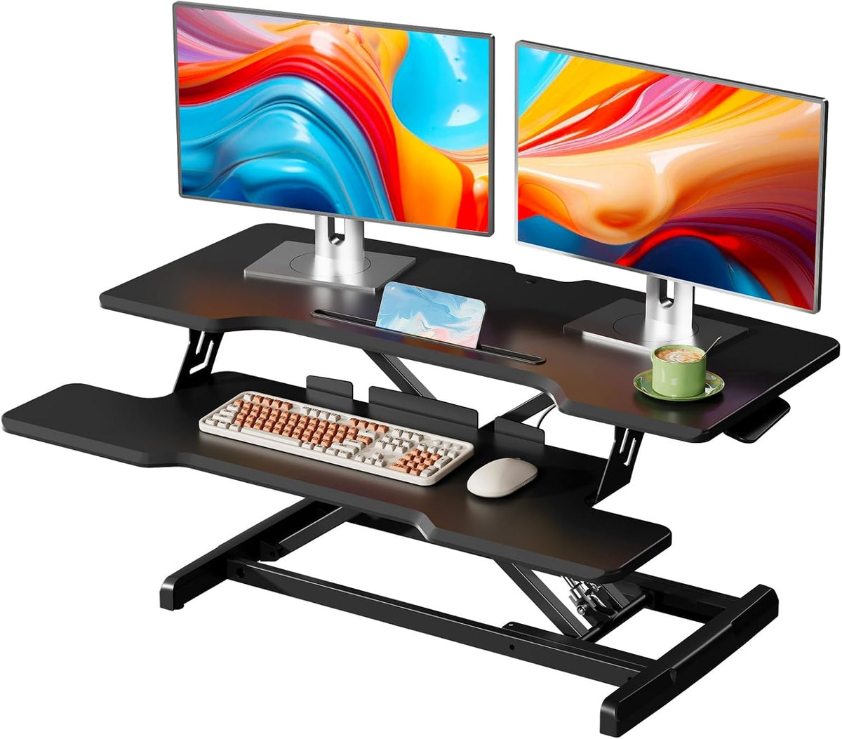 JYLH JOYSEEKER 35" Standing Desk Converter, Height Adjustable Desktop Riser
