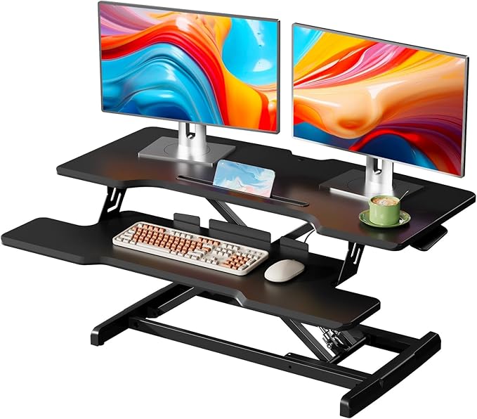 JYLH JOYSEEKER 35" Standing Desk Converter, Height Adjustable Desktop Riser by JYLHJOYSEEKER