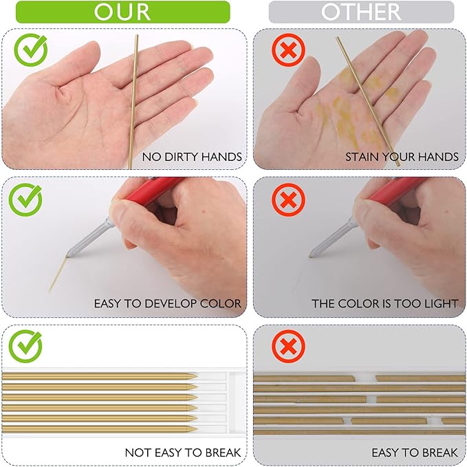 Spakon 60 Pcs 2.8mm Lead Refill Carpenter Construction Pencils Marker Lead - Image 5