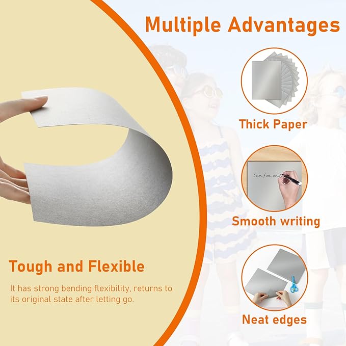 100 Sheets Silver Shimmer Cardstock 8.5 x 11 Metallic Paper, 92lb Heavyweight - Image 3