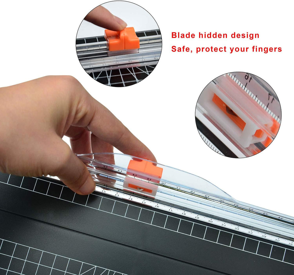 Paper Trimmer Replacement Blades with Automatic Security Safeguard Design - A4 Paper Cutter Blade Refill (4 Pack)