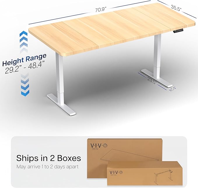 VIVO Electric 71 x 36 in Standing Desk, Memory Height Adjustment, 1B Series - Image 3