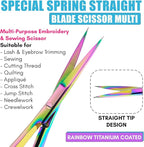 Cross Edge Spring Scissors 5 Inch straight Stainless-Steel Precision Eyebrow & - Image 3