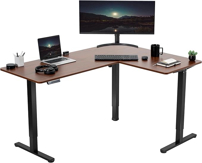 VIVO Electric Corner 63 x 47 inch L-Shaped Standing Desk, Memory Height by VIVO