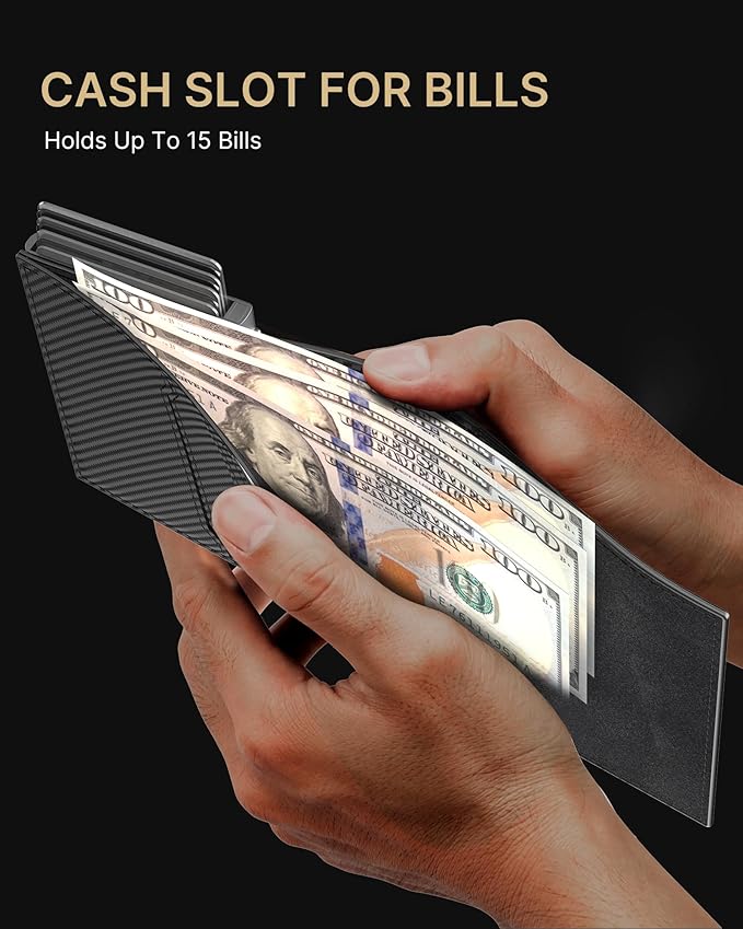 typecase Mens Wallet Card Holder: Pop Up Aluminum Case, Genuine Leather - Image 9