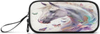 BOENLE White Horse Butterflies Pencil Case Box Boys Girls Large Pencil Pouch - Image 8